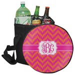 Pink & Orange Chevron Collapsible Cooler & Seat (Personalized)