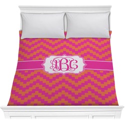 Pink & Orange Chevron Comforter - Full / Queen (Personalized)