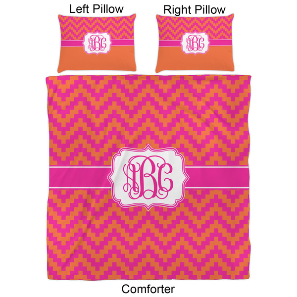 Pink & Orange Chevron Comforter Set - Queen - Approval
