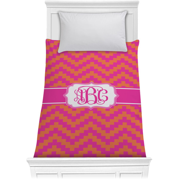 Pink & Orange Chevron Comforter (Twin)