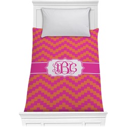 Pink & Orange Chevron Comforter - Twin (Personalized)