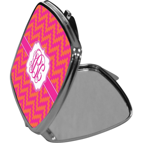 Pink & Orange Chevron Compact Mirror (Side View)