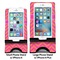 Pink & Orange Chevron Compare Phone Stand Sizes - with iPhones