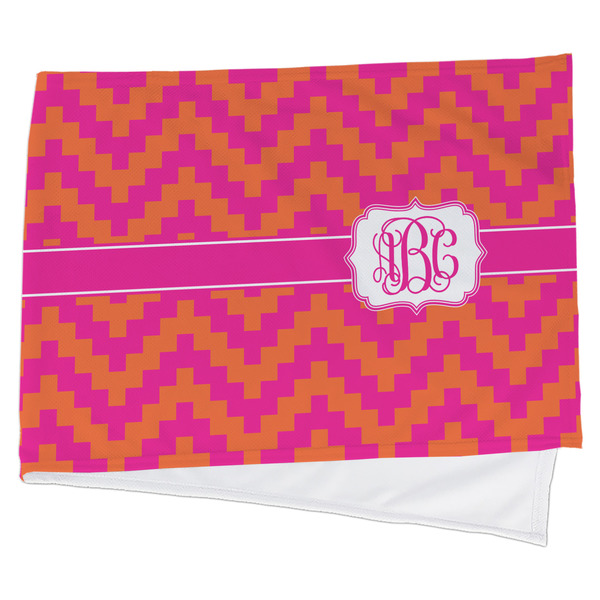 Custom Pink & Orange Chevron Cooling Towel (Personalized)