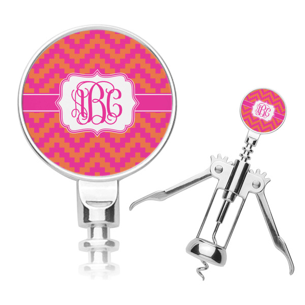 Custom Pink & Orange Chevron Corkscrew (Personalized)