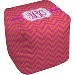 Pink & Orange Chevron Cube Pouf Ottoman - 18" (Personalized)