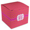 Pink & Orange Chevron Cube Favor Gift Box - Front/Main