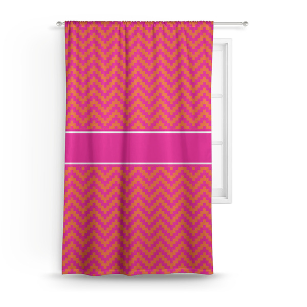 Custom Pink & Orange Chevron Curtain Panel - Custom Size