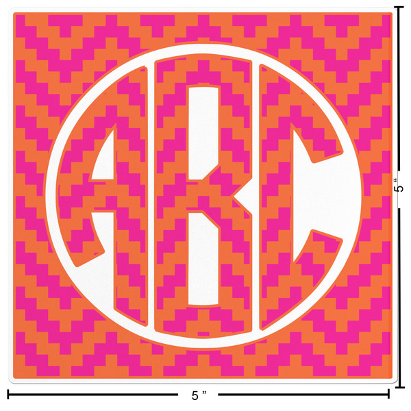 Pink & Orange Chevron Custom Shape Iron On Patches - L - APPROVAL