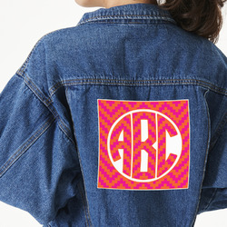 Pink & Orange Chevron Large Custom Shape Patch - 2XL (Personalized)