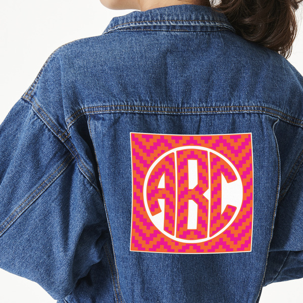 Custom Pink & Orange Chevron Large Custom Shape Patch - 2XL (Personalized)