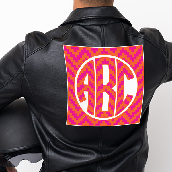 Pink & Orange Chevron Custom Shape Iron On Patches - XXXL - APPROVAL