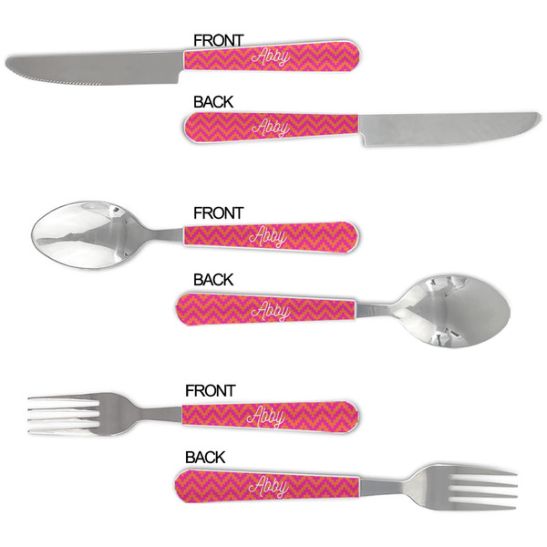 Pink & Orange Chevron Cutlery Set - APPROVAL