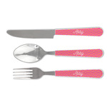 Pink & Orange Chevron Cutlery Set (Personalized)