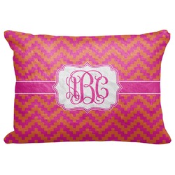 Pink & Orange Chevron Decorative Baby Pillowcase - 16"x12" (Personalized)