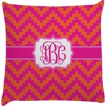 Pink & Orange Chevron Decorative Pillow Case (Personalized)