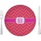 Pink & Orange Chevron 10" Glass Lunch / Dinner Plates - Single or Set (Personalized)