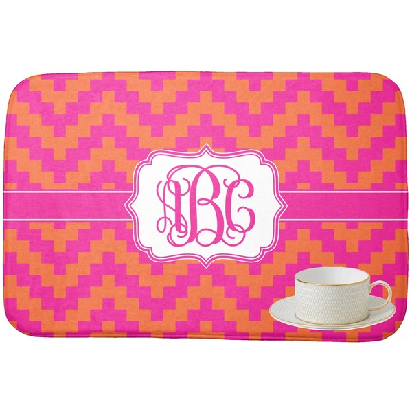 Pink & Orange Chevron Dish Drying Mat