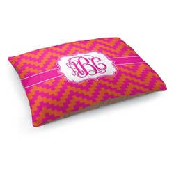 Pink & Orange Chevron Dog Bed - Medium w/ Monogram