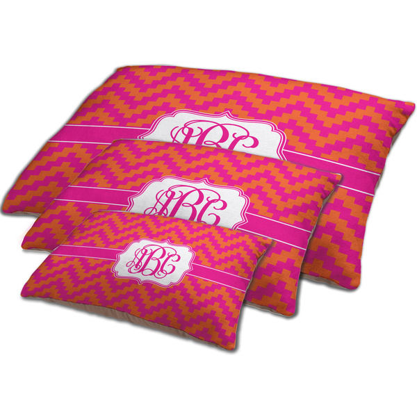Pink & Orange Chevron Dog Beds - MAIN (sm, med, lrg)