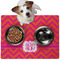 Pink & Orange Chevron Dog Food Mat - Medium LIFESTYLE