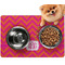Pink & Orange Chevron Dog Food Mat - Small LIFESTYLE
