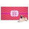 Pink & Orange Chevron Dog Towel (Personalized)