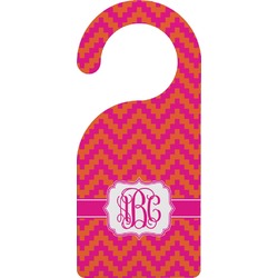 Pink & Orange Chevron Door Hanger (Personalized)