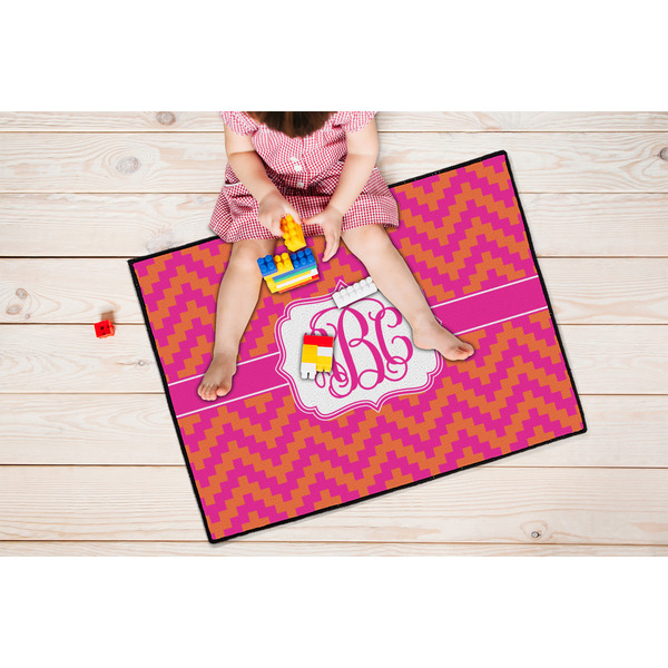 Pink & Orange Chevron Door Mats - LIFESTYLE kid