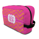 Pink & Orange Chevron Toiletry Bag / Dopp Kit (Personalized)
