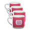 Pink & Orange Chevron Double Shot Espresso Mugs - Set of 4 Front