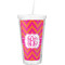 Pink & Orange Chevron Double Wall Tumbler with Straw (Personalized)