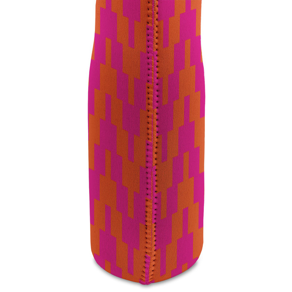 Pink & Orange Chevron Double Wine Tote - DETAIL 2 (new)