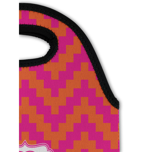 Pink & Orange Chevron Double Wine Tote - Detail 1 (new)