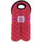 Pink & Orange Chevron Wine Tote Bag (2 Bottles) (Personalized)