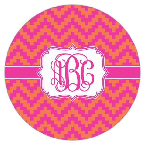 Pink & Orange Chevron Drink Topper - Large - Single