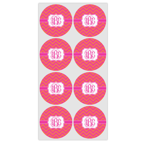 Pink & Orange Chevron Drink Topper - Medium - Set of 12