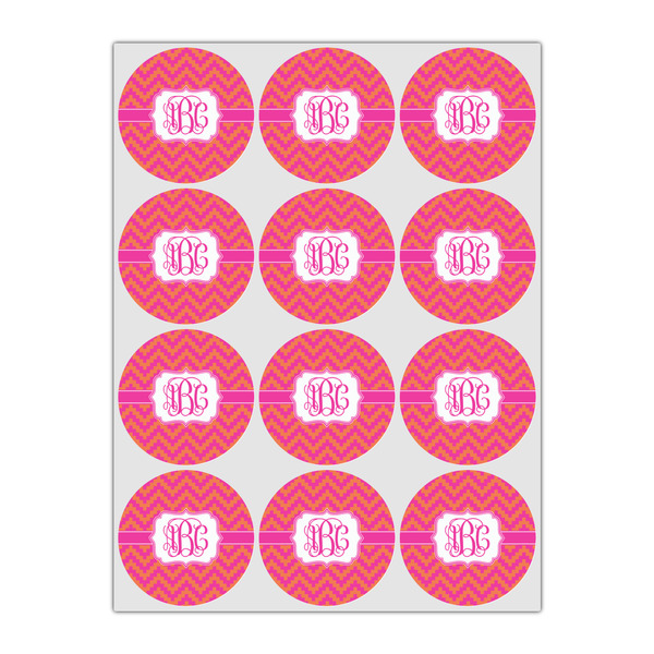 Pink & Orange Chevron Drink Topper - Small - Set of 12