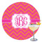 Pink & Orange Chevron Printed Drink Topper - 3.5" (Personalized)