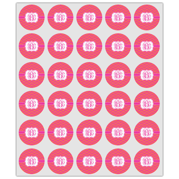 Pink & Orange Chevron Drink Topper - XSmall - Set of 30