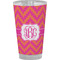 Pink & Orange Chevron Pint Glass - Full Color - Front View