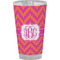 Pink & Orange Chevron Pint Glass - Full Color (Personalized)