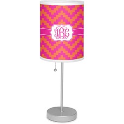 Pink & Orange Chevron Lamp with Drum Shade (Personalized)