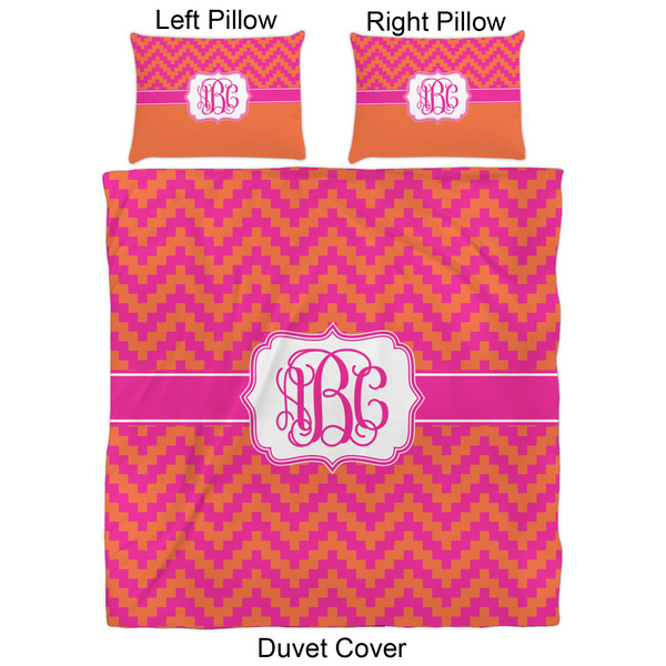 Pink & Orange Chevron Duvet Cover Set - Queen - Approval