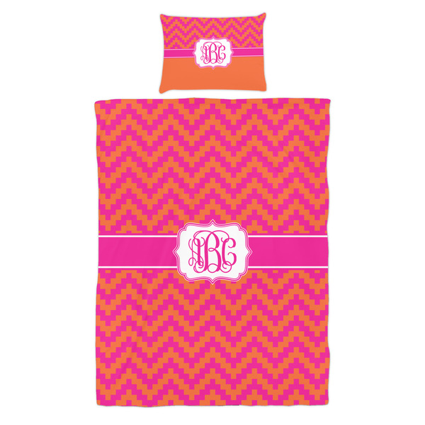 Pink & Orange Chevron Duvet Cover Set - Twin - Alt Approval