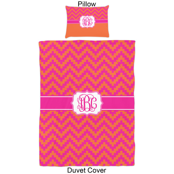 Pink & Orange Chevron Duvet Cover Set - Twin - Approval