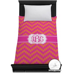 Pink & Orange Chevron Duvet Cover - Twin (Personalized)