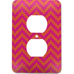 Pink & Orange Chevron Electric Outlet Plate