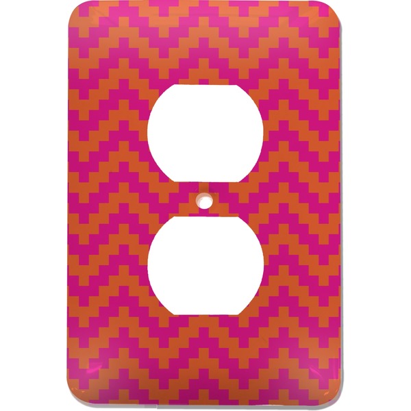 Custom Pink & Orange Chevron Electric Outlet Plate