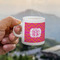 Pink & Orange Chevron Espresso Cup - 3oz LIFESTYLE (new hand)